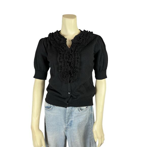 Hong Sun Wan Sweet Be Ruffle Neck Womens Cardigan sweater S Small - Picture 2 of 9